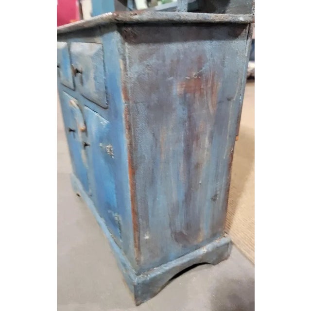 19Thc Original Blue Painted Child's Cabinet For Sale In Los Angeles - Image 6 of 10