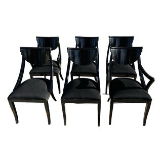 1980s Pietro Constantini Set of 6 Lacquered Dining Chairs For Sale