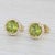 Modern New 3.10ctw Round Peridot Diamond Halo Stud Earrings 14k Yellow Gold, Pair For Sale - Image 3 of 6