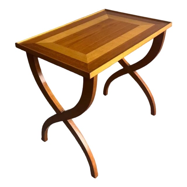 X-Shaped Leg Side Table For Sale