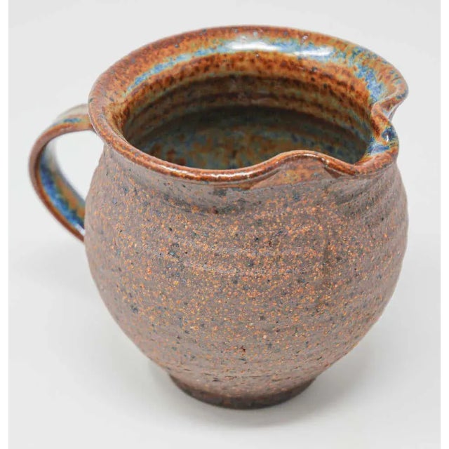 Vintage Hand Thrown Pottery Jug Artisan Stoneware For Sale - Image 4 of 13