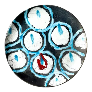 Vintage Boho Hand Painted Signed Studio Pottery Charger