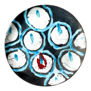 Vintage Hand Painted Signed Studio Pottery Charger For Sale