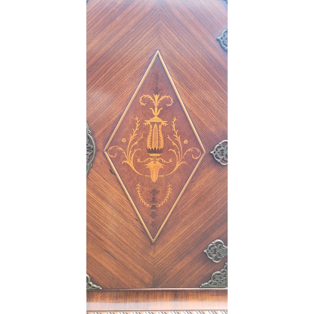 Stunning Rare 1920s Inlaid Carved Accent Cabinet For Sale - Image 17 of 18