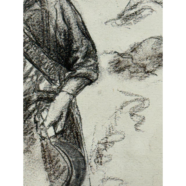 Drawing of European Laborer in Charcoal, Framed For Sale - Image 9 of 12