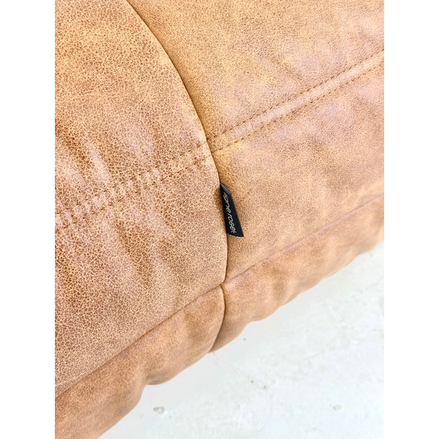 Togo Armchair with Ottoman in Cognac Leather by Michel Ducaroy for Ligne Roset, 2000s, Set of 2 For Sale - Image 12 of 14