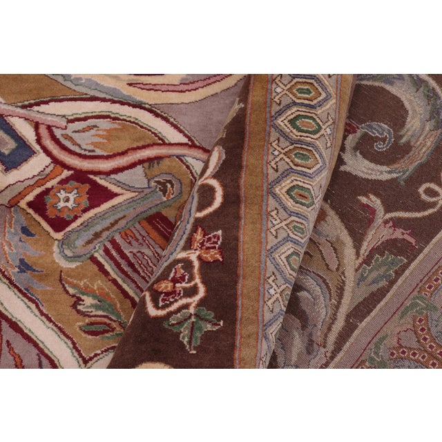 Textile Art Nouveau Firdous Pak-Persian Brown/Brown Wool Rug - 9'1'' X 12'2'' For Sale - Image 7 of 8