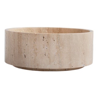 Travertine Cylinder Bowl from Kiwano Concept For Sale