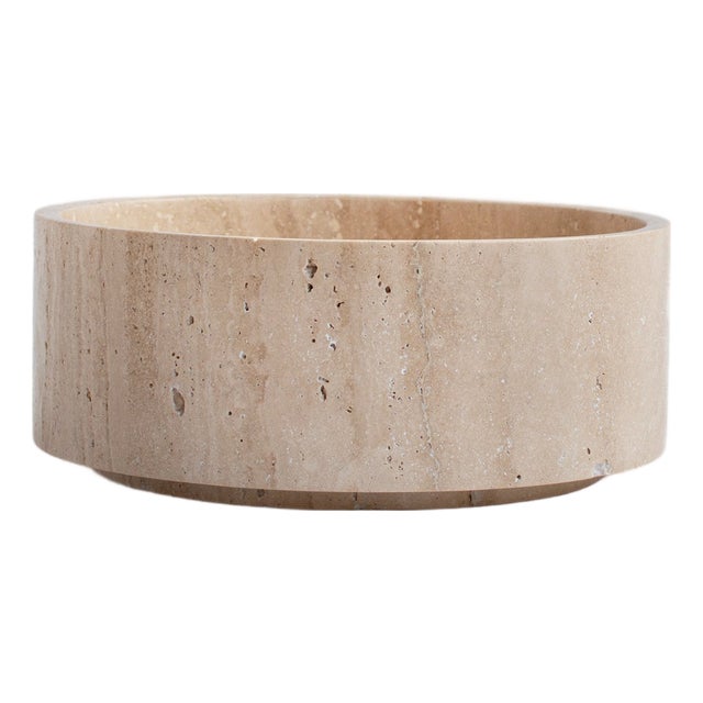 Travertine Cylinder Bowl from Kiwano Concept For Sale