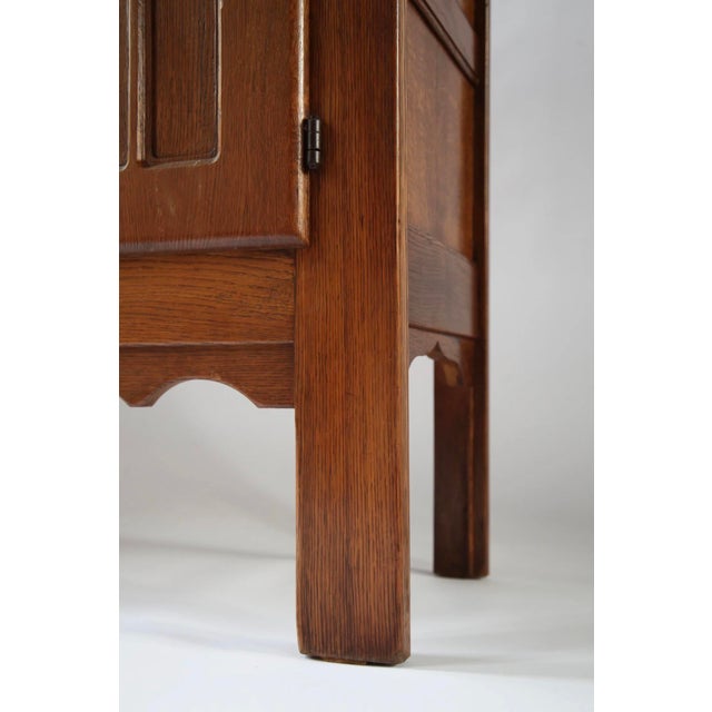 1960s Belgian Gothic Style Carved Oak Cabinet, 1960s For Sale - Image 5 of 14