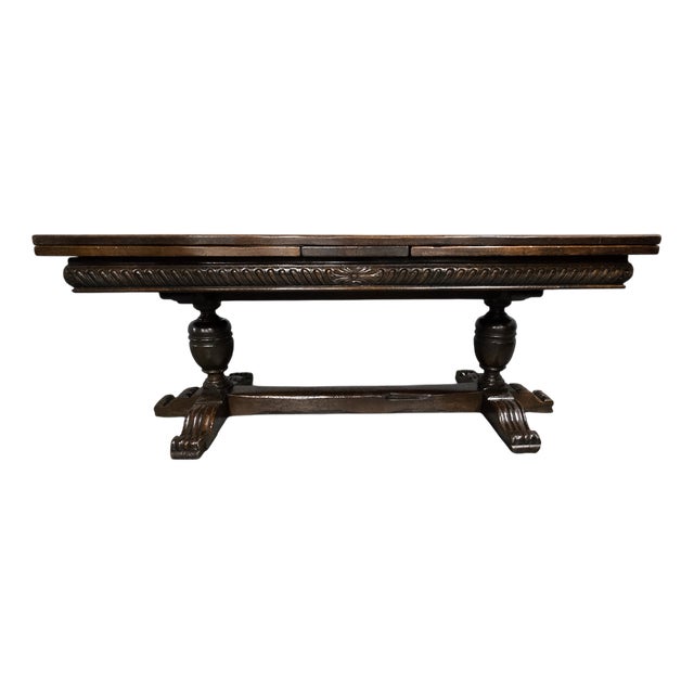 Large Elizabethan Oak Refectory Dining Table, 1900s For Sale