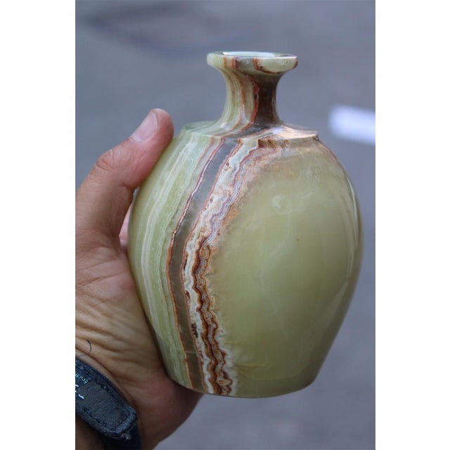 Tanzanian Green Onyx Rosolio Tray with Bottle and Glasses, Italy, 1950s, Set of 8 For Sale - Image 11 of 15