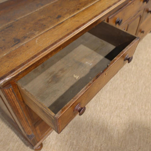 Brown Antique English Welsh Oak Dresser Circa 1850 Victorian Plate Rack For Sale - Image 8 of 11
