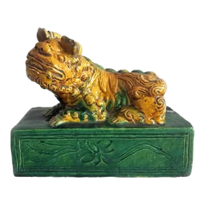 Antique Chinese Sancai Glazed Foo Dog