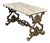Mid 19th Century French Solid Cast Iron French Scrolling "Butterfly" Coffee Table with Marble Top For Sale