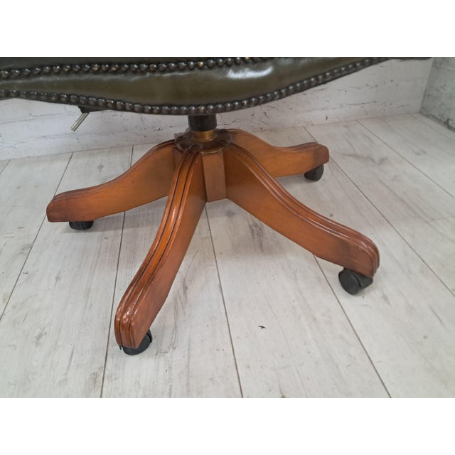 Vintage Chesterfield Chair in Green Leather, 1980s For Sale - Image 11 of 17