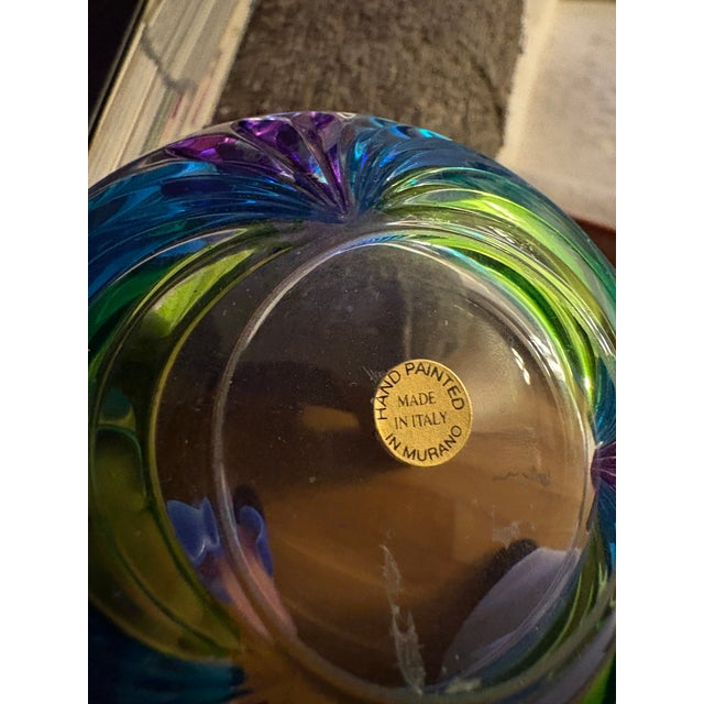 Murano Vintage Murano Italy Sculptural Art Glass Bowl For Sale - Image 4 of 4