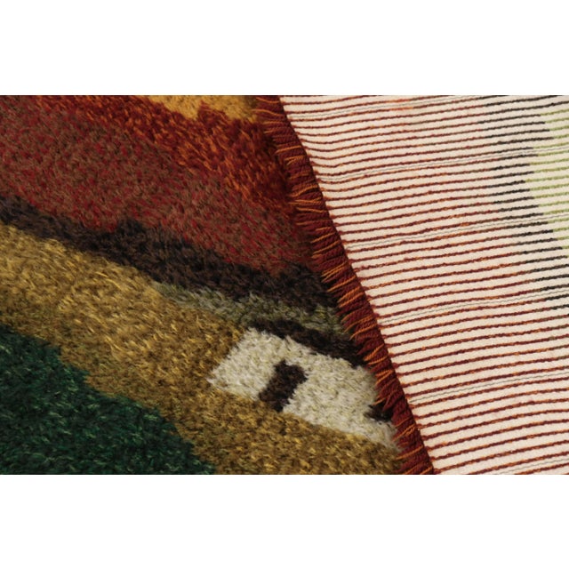 Textile Vintage Swedish Rya Rug, Colorful Scandinavian Abstract Patterns - Rug & Kilim For Sale - Image 7 of 7