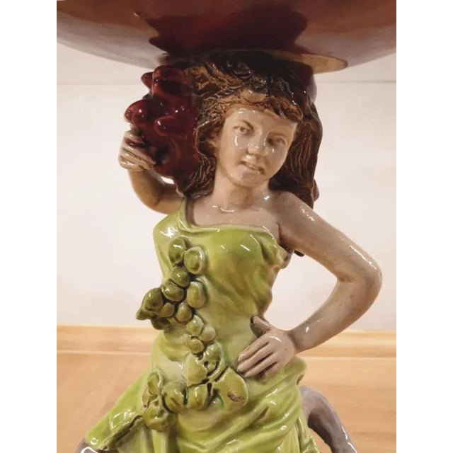 Bohemian Monumental Majolica Figural Centerpiece, 1900s For Sale - Image 4 of 11