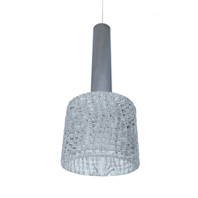 Metal Vintage Glass Pendant Lights from Kalmar, 1970s, Set of 3 For Sale - Image 7 of 16