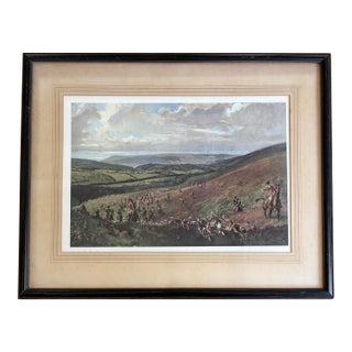 Vintage Midcentury Equestrian Watercolor Print, Hunting Countries, Lionel Edwards, Signed For Sale