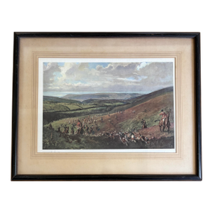 Vintage Midcentury Equestrian Watercolor Print, Hunting Countries, Lionel Edwards, Signed