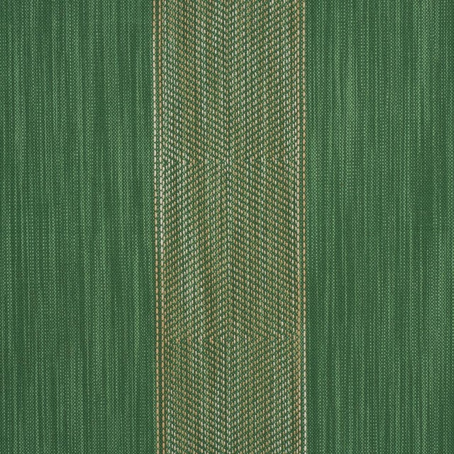 Traditional Sample - Schumacher Universal Stripe Fabric In Emerald For Sale - Image 3 of 5