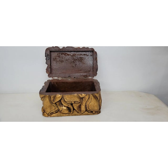Gold Vintage Chunky Giltwood Box For Sale - Image 8 of 9