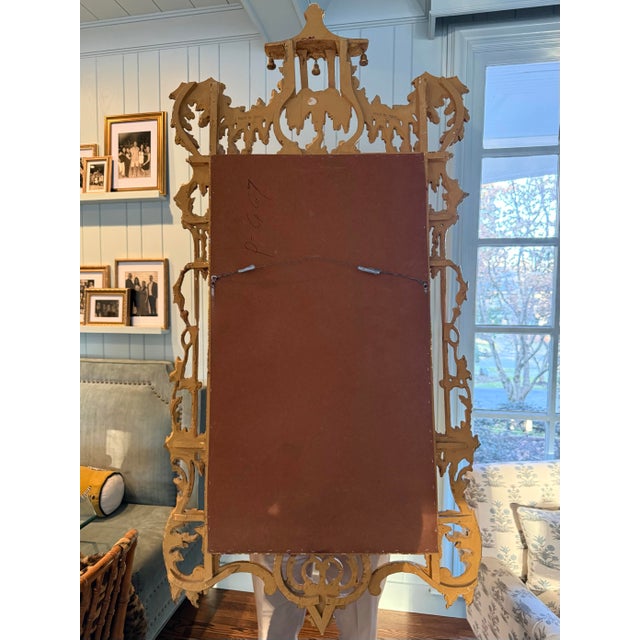 Mid-Century Italian Florentine Giltwood Pagoda Mirror For Sale - Image 10 of 13