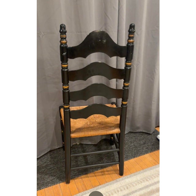 Set of 2 Vintage Ladder-Back Chairs in Hitchcock Manner For Sale In New York - Image 6 of 7