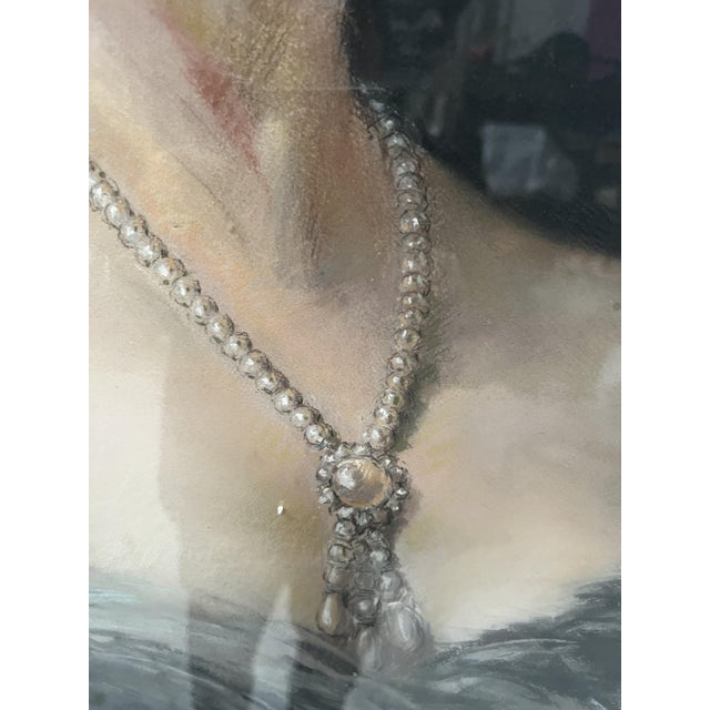 Yves Diey, Woman with Bare Shoulders, Bust Portrait, 1920s, Watercolor For Sale - Image 4 of 16