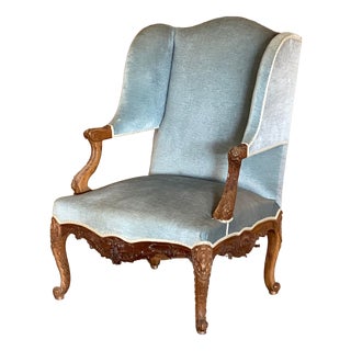 Large Louis XV Style Bergère Armchairs, 19th Century, Set of 2 For Sale