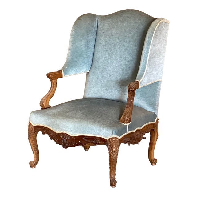 Large Louis XV Style Bergère Armchairs, 19th Century, Set of 2 For Sale