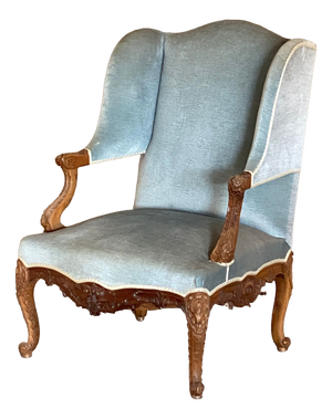 Large Louis XV Style Bergère Armchairs, 19th Century, Set of 2