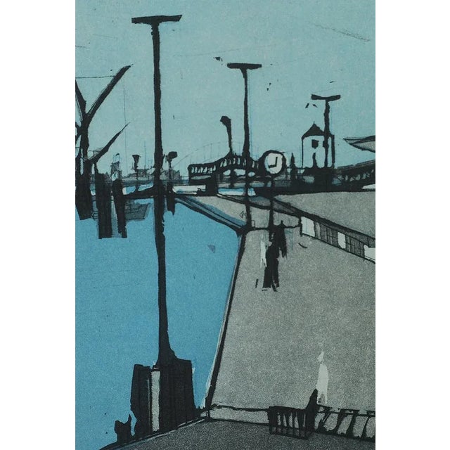 Mid-Century Modern Otto Eglau, In Port, Etching, 1961 For Sale - Image 3 of 7