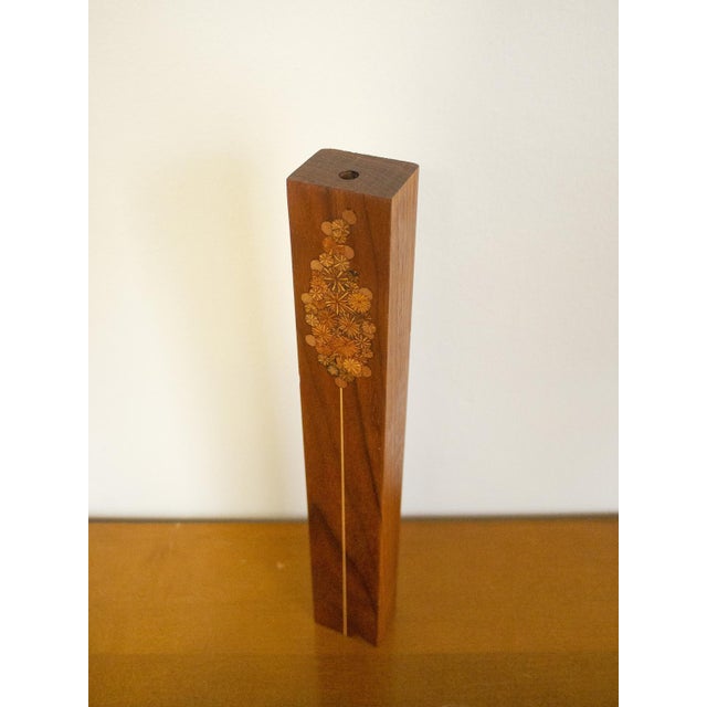 Mid-Century Modern 1960s Roger Sloan Wall Pocket Vase With Inlaid Design For Sale - Image 3 of 10