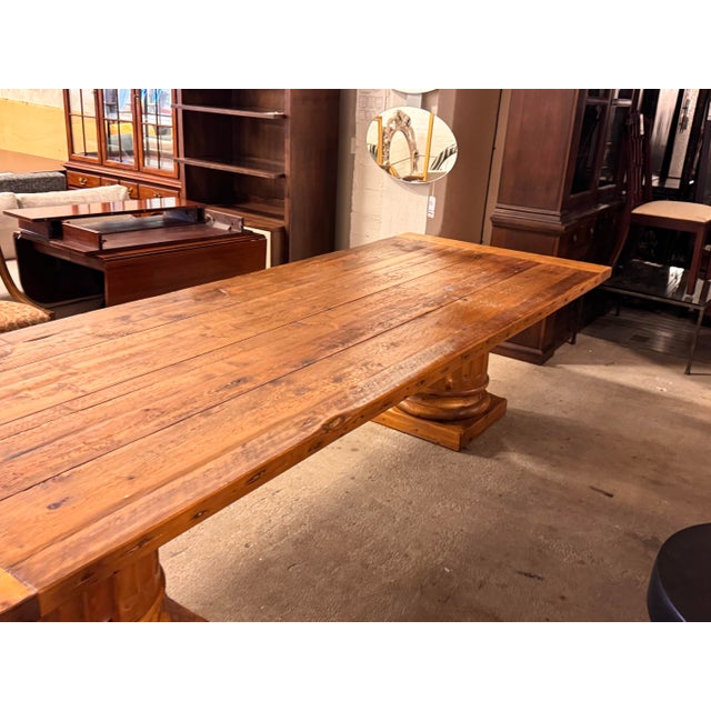 Restoration Hardware Restoration Hardware Double Pedestal Extension Table For Sale - Image 4 of 12