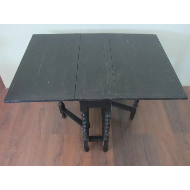Black Vintage Gustavian Beech Side Table For Sale - Image 8 of 10