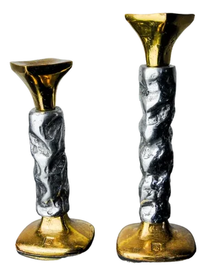 Brutalist Candleholders by Ardisur, Spain, 1970s, Set of 2