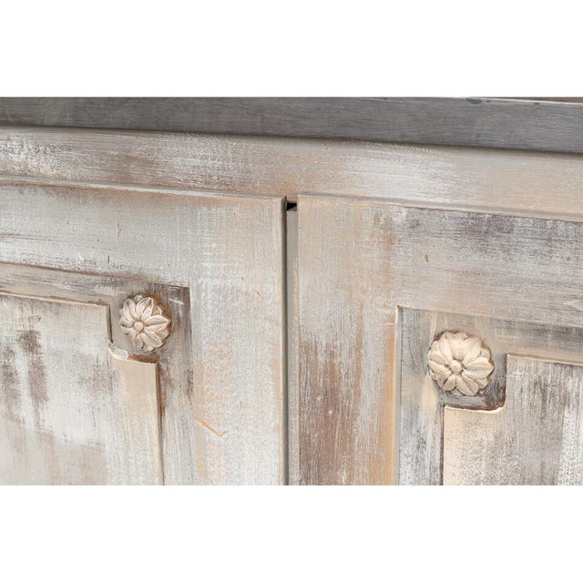 Wood English Stone Painted Top Sideboard For Sale - Image 7 of 8