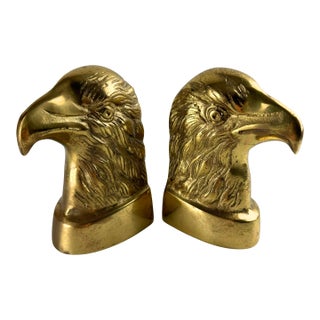 Vintage Brass Bald Eagle Bookends For Sale
