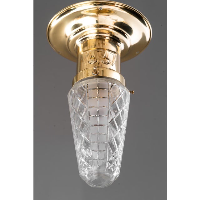 Small Art Deco Ceiling Lamps with Cut Glass Shades, Vienna, Austria, 1920s, Set of 5 For Sale - Image 18 of 18