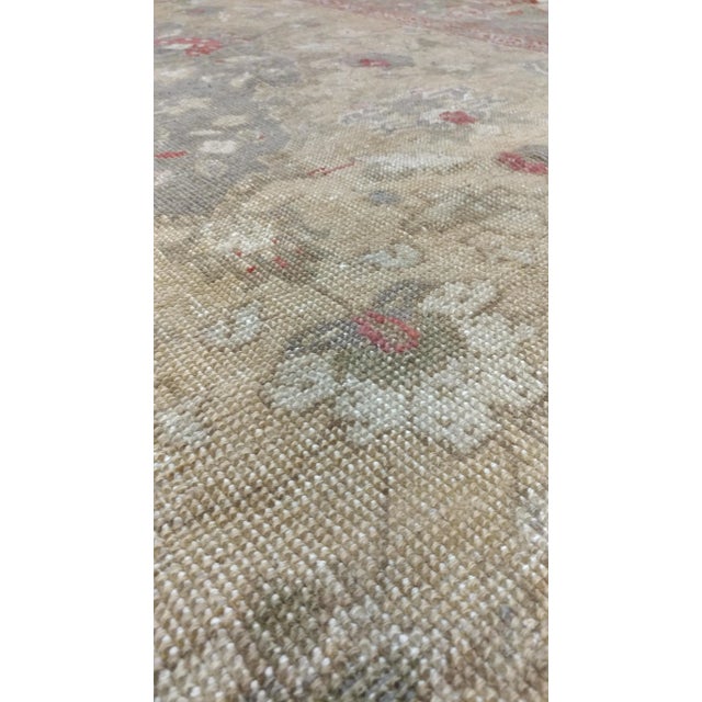Vintage Oushak Handmade Oriental Pale Caramel, Coral Taupe & Gray Rug For Sale - Image 4 of 12