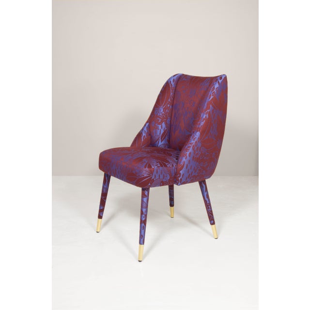 Metal Figueroa Dining Chair in Damasks & Lampas Fabric from Insidherland For Sale - Image 7 of 15
