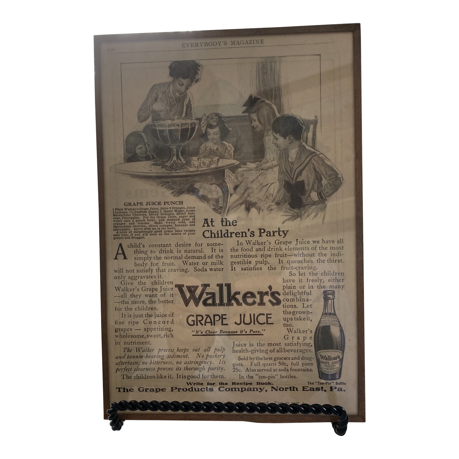 Turn of the Century Advertisement for Walker’s Grape Juice Chairish