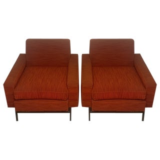 Set of Iron and Fabric Armchairs, 1960s For Sale