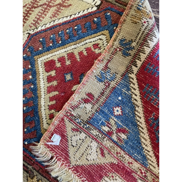 Antique Oushak Yastik Anatolian Rug, the Stars 20" X 32" For Sale - Image 4 of 8
