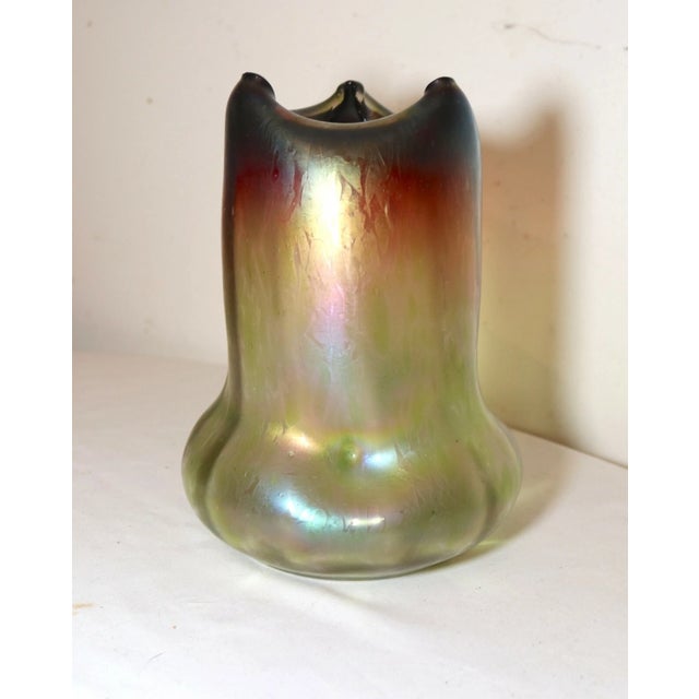 Up for sale is a high quality antique hand blown Rindskopf Pepita Bohemian art glass vase. This gorgeous vase is...
