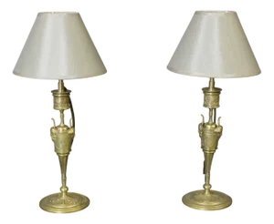 Bronze Table Lamps, 1880, Set of 2