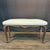 Wood Antique French Louis XV Carved Walnut Bench With New Linen Upholstery For Sale - Image 7 of 10